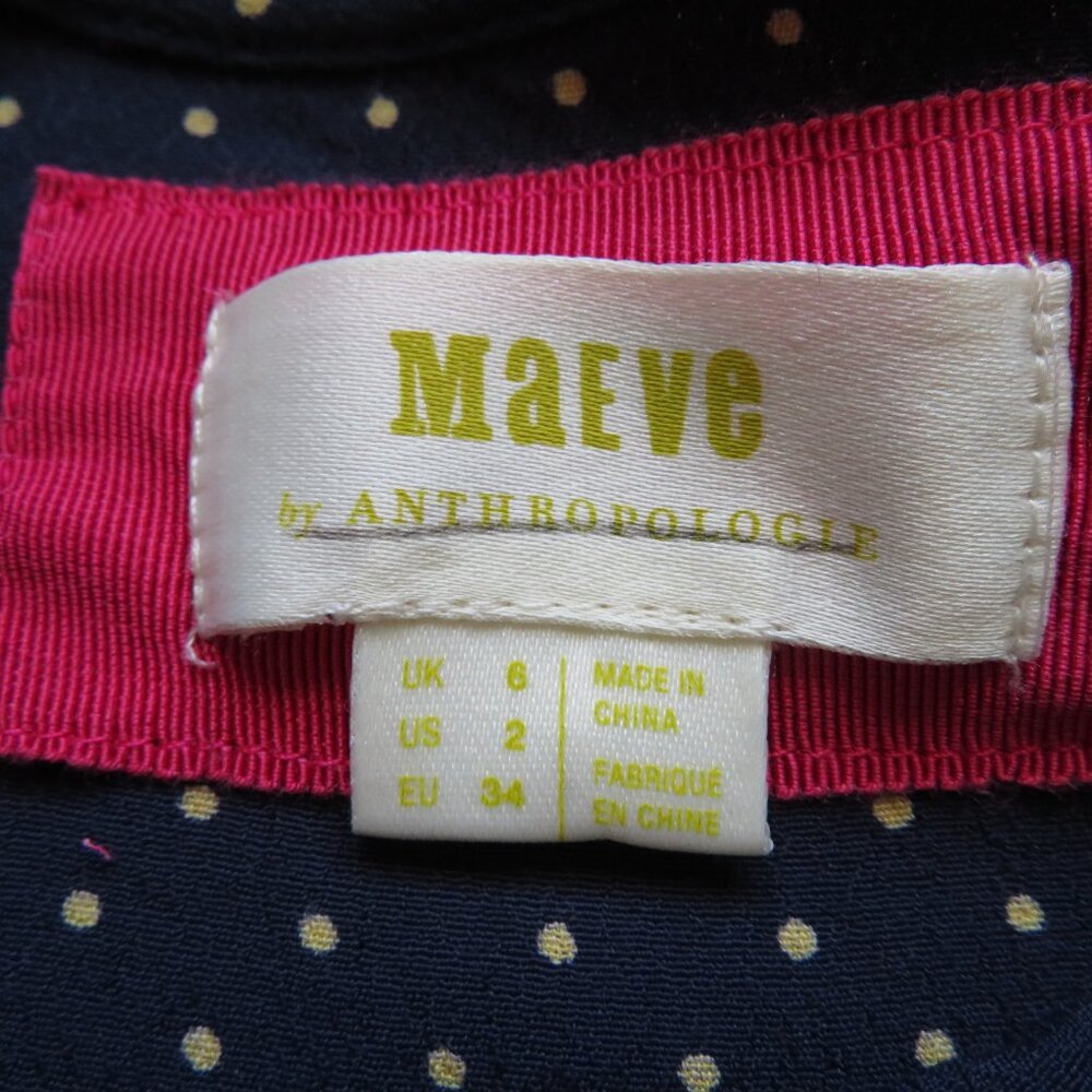 Anthropologie Maeve Floral Pink Bird Tunic Shift Mini Dress Size 2 - Picture 3 of 9